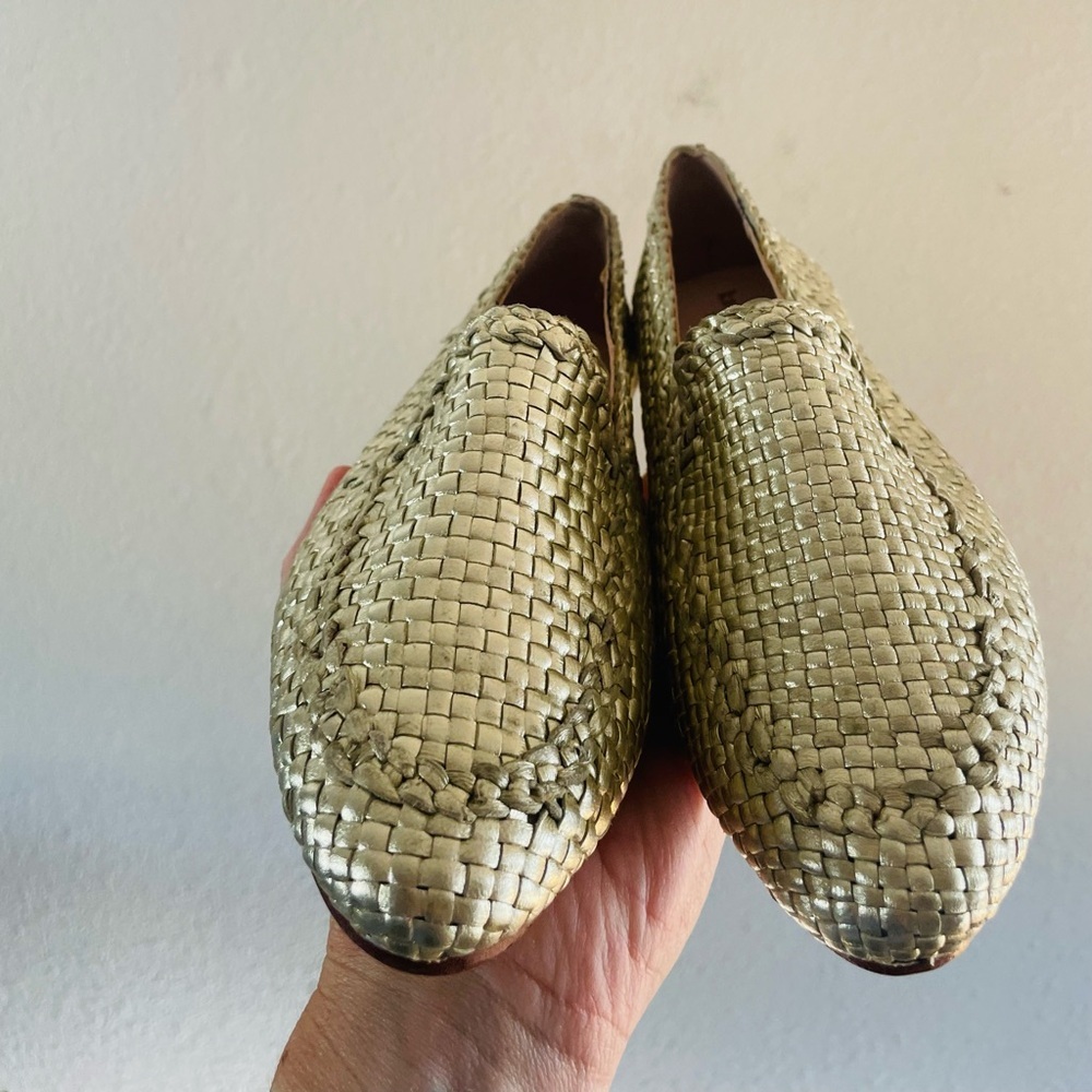 Kate Spade Cayley Gold Woven Leather Loafer - Picture 7 of 11